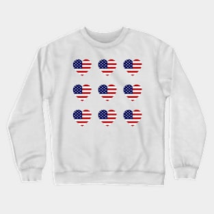 American Flag Heart Pastel Chalk Crewneck Sweatshirt